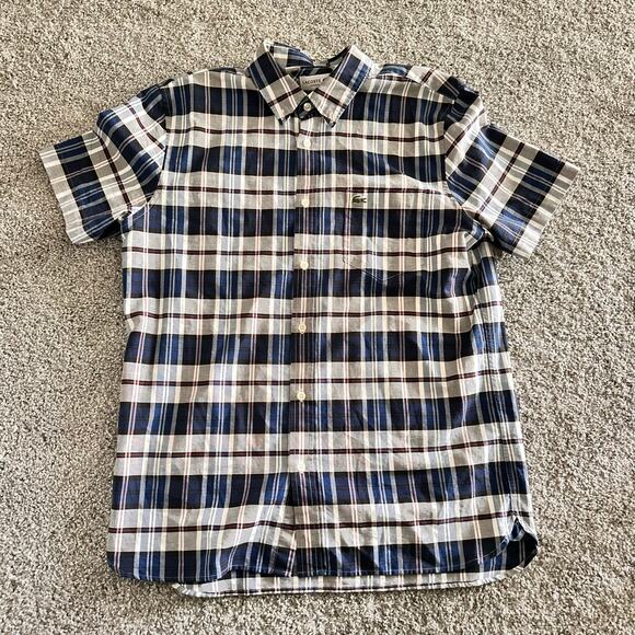 Locaste Regular Fit Blue Gray Plaid Size Medium Mens NEW - Picture 1 of 3